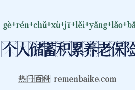个人储蓄积累养老保险是什么意思的图片